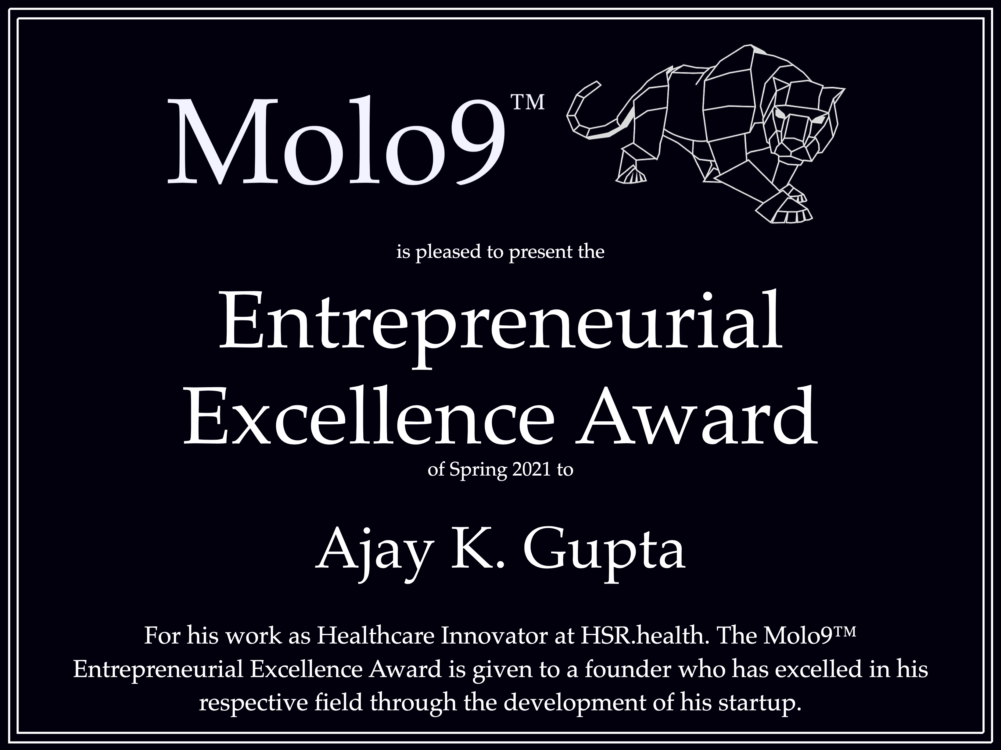 Ajay Gupta's Award