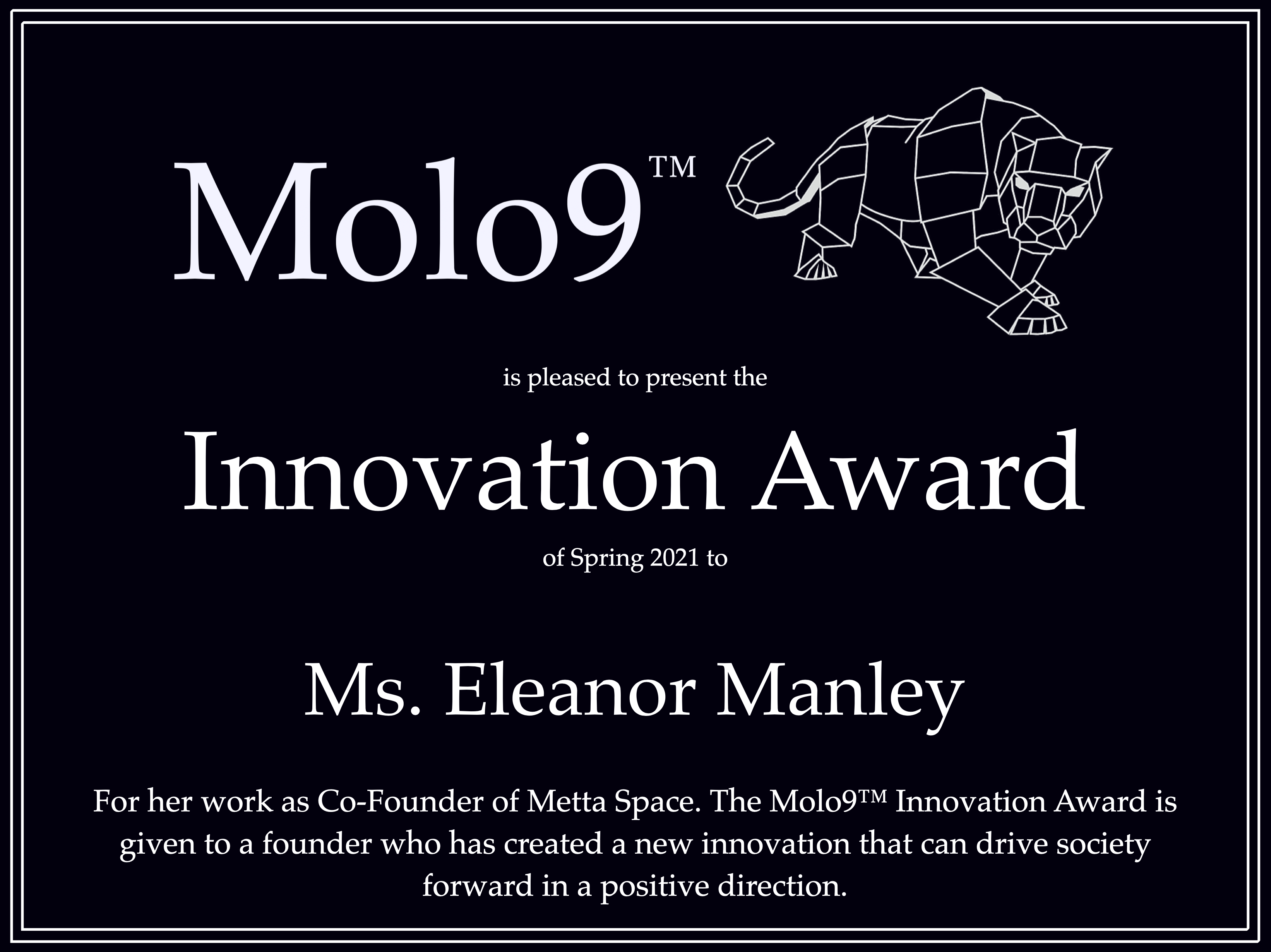 Eleanor Manley's Award